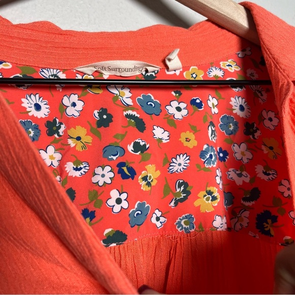 Soft Surroundings Women Top Large Orange Popover Long Sleeve Lagenlook‎ Tunic - Picture 7 of 13